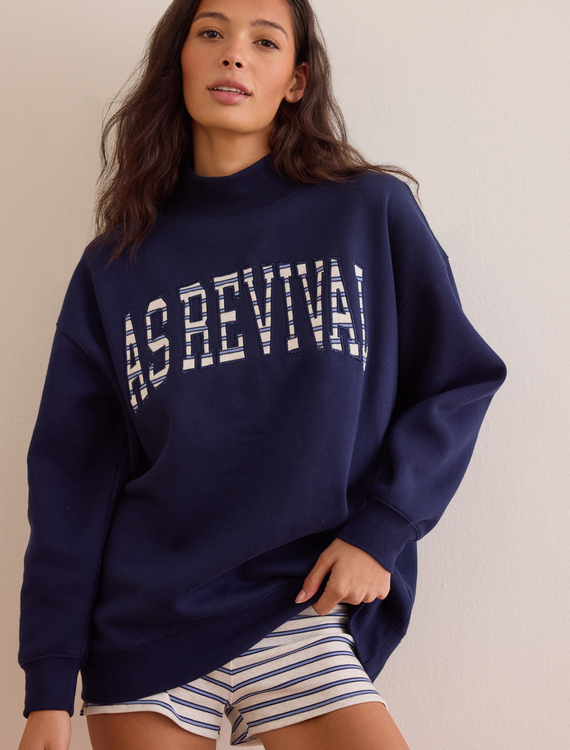 Weekend Motion AS Revival Mock Neck Sweatshirt Detail 1 - Altar'd State