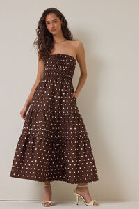 Johanna Strapless Polka Dot Maxi Dress - Altar'd State