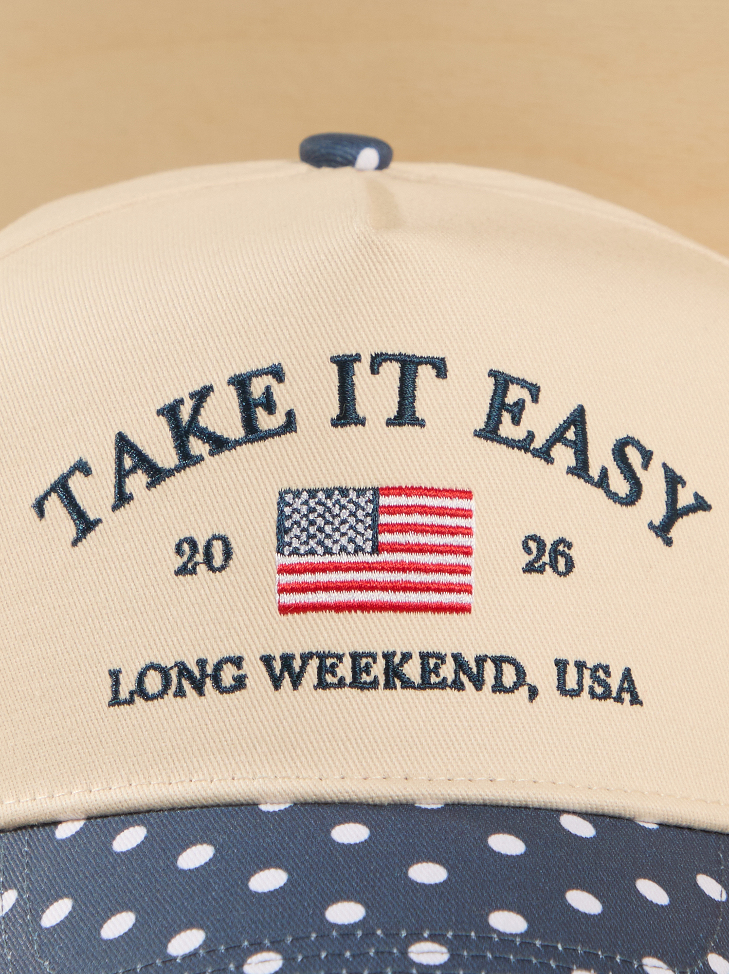 \'Take It Easy\' Trucker Hat - Cream & Navy Take It Easy Trucker Hat main image 3