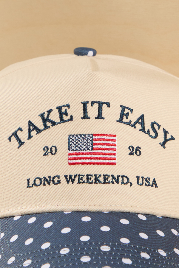 Take It Easy Polka Dot Trucker Hat Detail 2 - Altar'd State