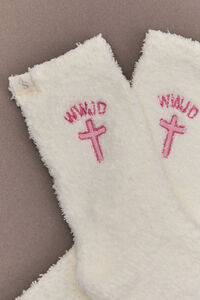 WWJD Fuzzy Socks Detail 2 - Altar'd State