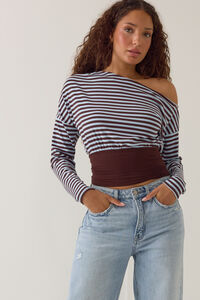 Haley Asymmetrical Striped Top - Altar'd State