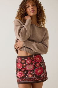 Briar Embroidered Suede Mini Skirt Detail 3 - Altar'd State