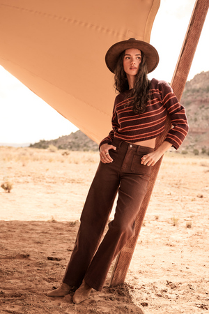 Bretta Multi Stripe Crop Sweater - Altar'd State - 