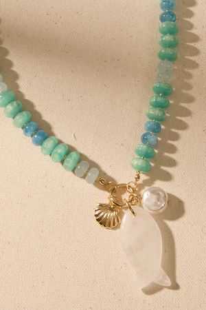 Coastal Charm Fish Necklace - Altar'd State - 