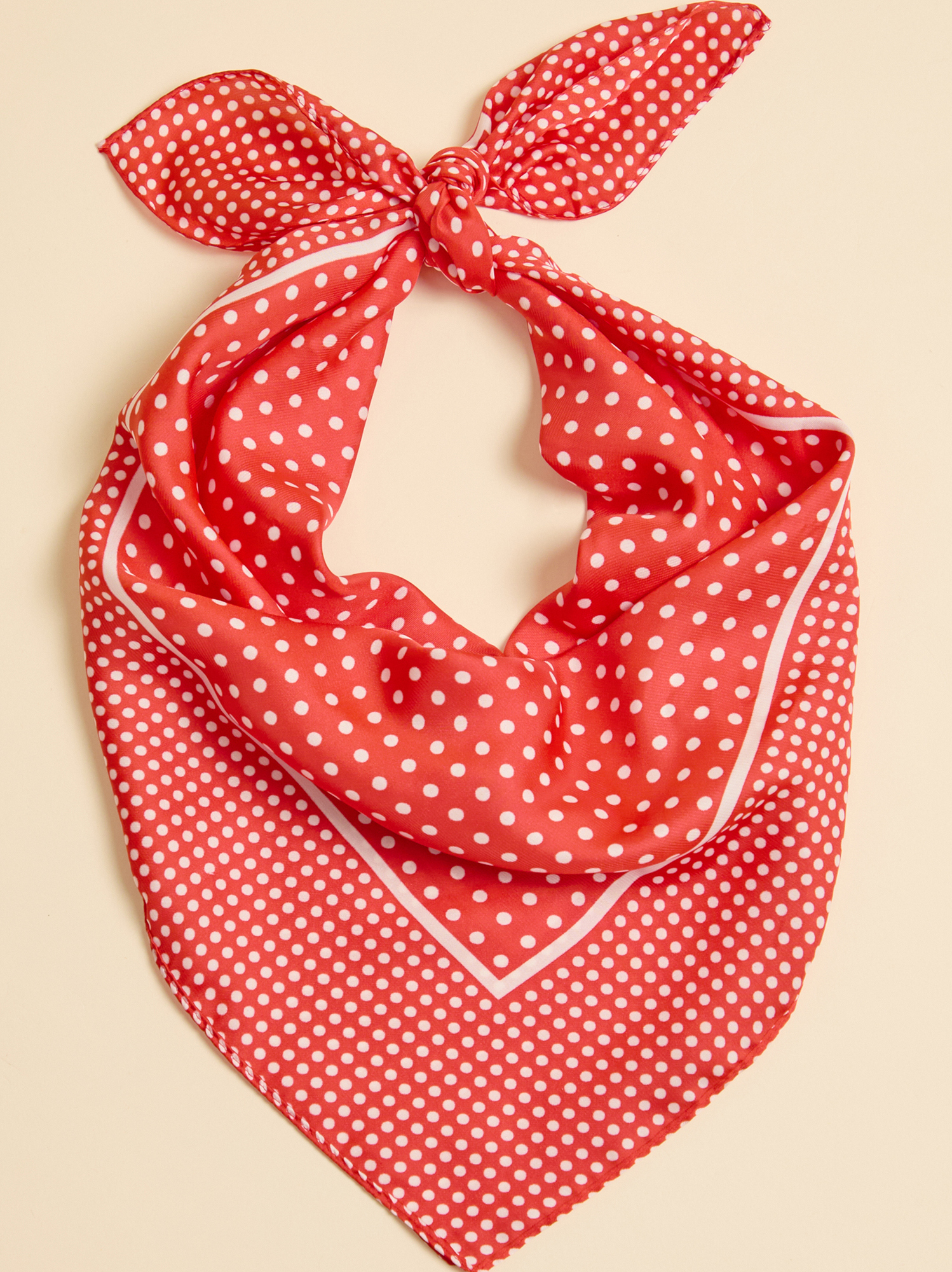 Red Micro Dot Silk Scarf in Red & White | Altar'd State