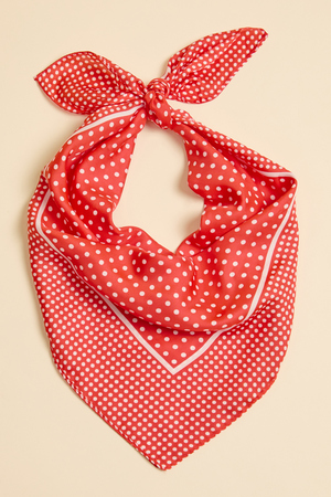 Red Micro Dot Silk Scarf - Altar'd State