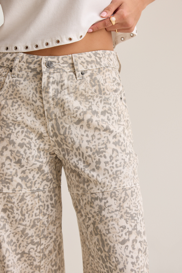 Shayleigh Leopard Barrel Pant Detail 2 - Altar'd State