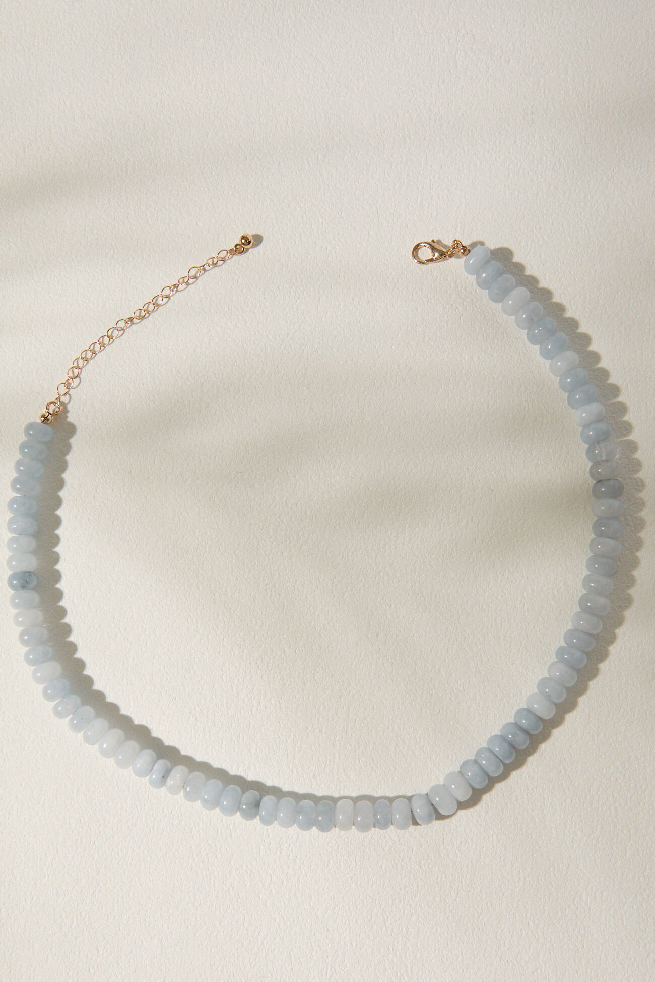 Blue Marbled Beaded Necklace
