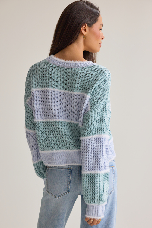 Harper June Striped Sweater Detail 5 - Altar'd State