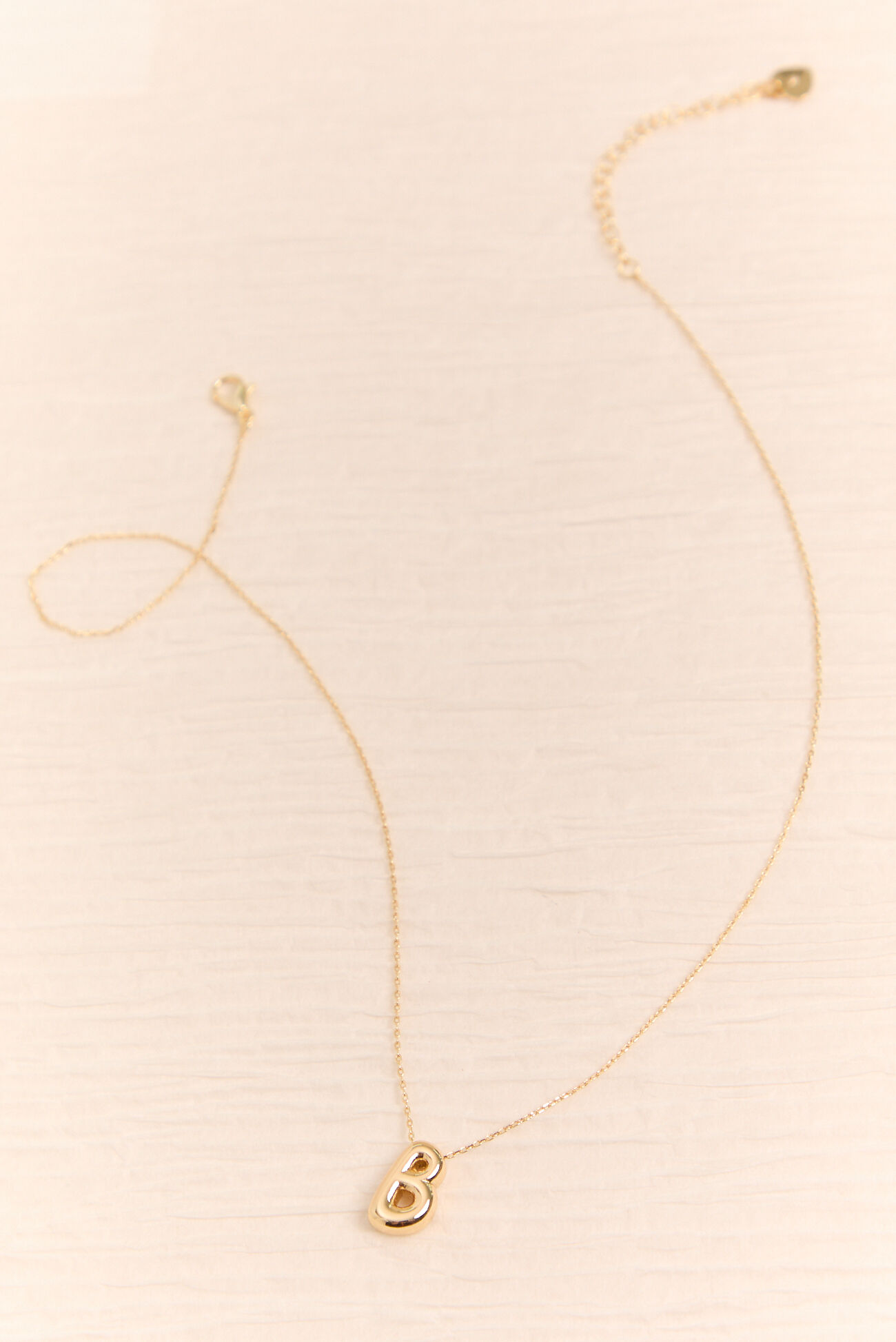 18k Gold B Bubble Monogram Necklace