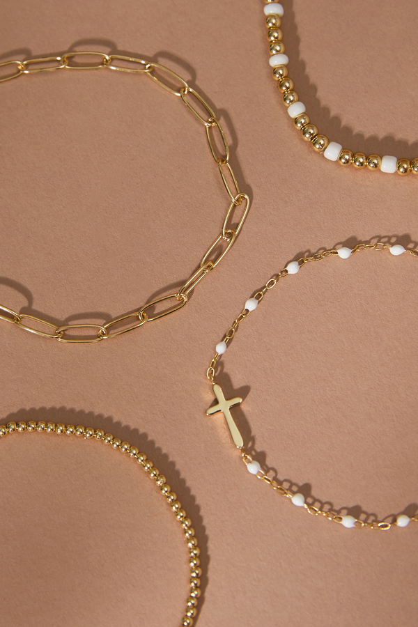 Beaded Cross Bracelet Set Detail 2 - Altar'd State