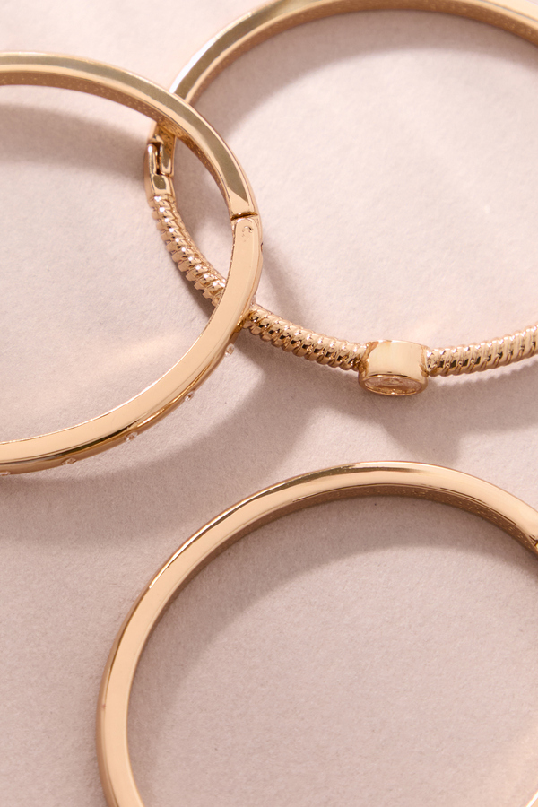 Gold Bezel Bangle Set Detail 2 - Altar'd State