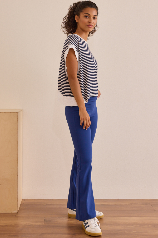 In Motion Striped Circle Back Tee Detail 3 - Altar'd State