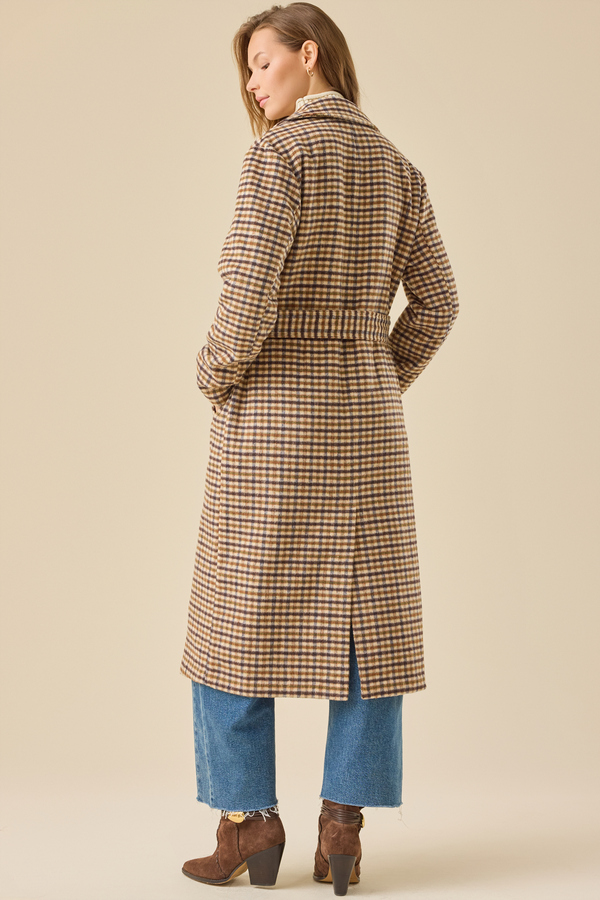 Katrina Plaid Overcoat Detail 6 - Altar'd State
