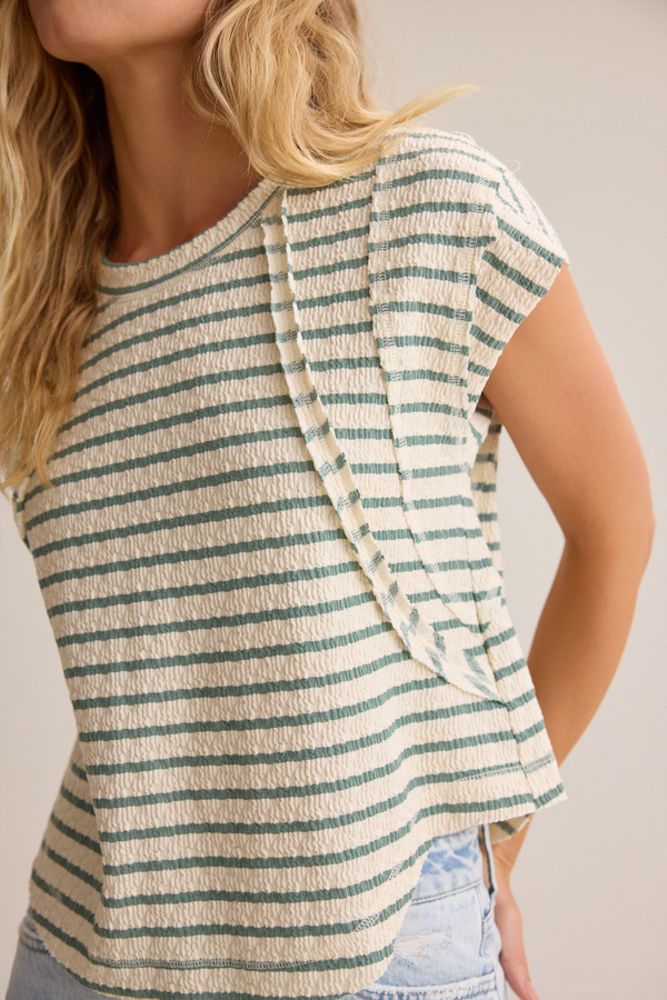 Cressida Stripe Rib Raglan Top Detail 2 - Altar'd State