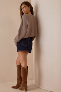 Chandler Ribbed Boatneck Crop Sweater Detail 4 - Altar'd State