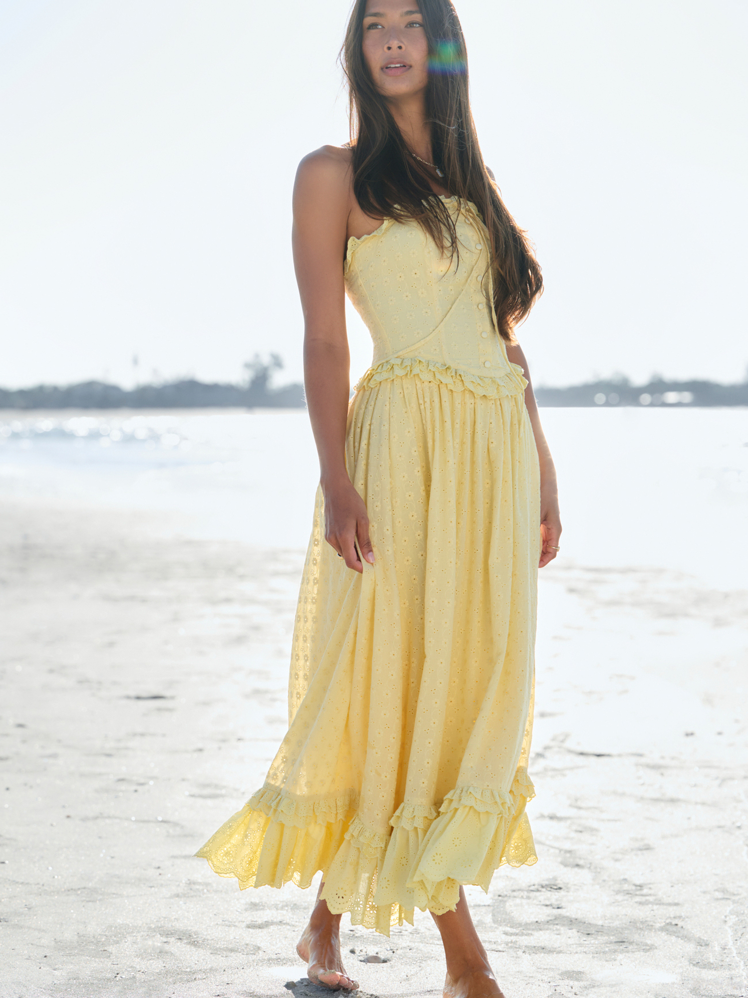 chinese dress ladies Ezra Yellow Maxi Dress - US 4