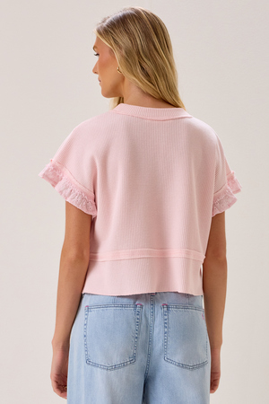 Ellis Thermal Lace Sleeve Top - Altar'd State - 