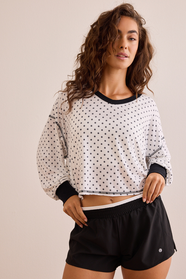 In Motion Circle Back Polka Dot Long Sleeve Tee Detail 6 - Altar'd State