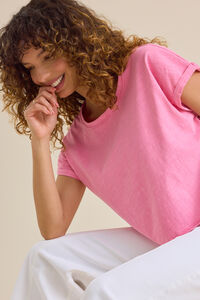 Demi Slub Roll Sleeve Tee Detail 4 - Altar'd State