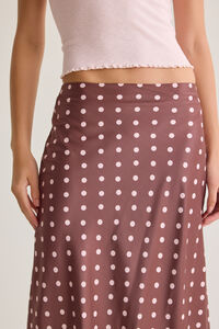Rowan Polka Dot Satin Midi Skirt Detail 3 - Altar'd State