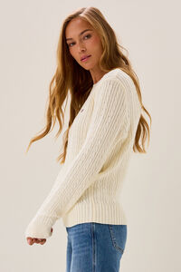 Sami American Flag Cable Knit Sweater Detail 5 - Altar'd State