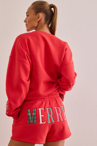 Merry Festive Lounge Shorts Detail 2 - Altar'd State