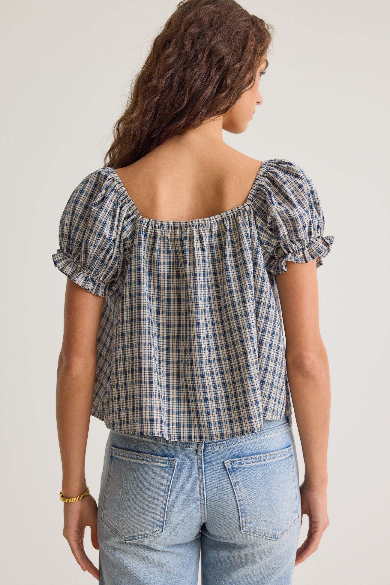 Abbi Gingham Babydoll Top