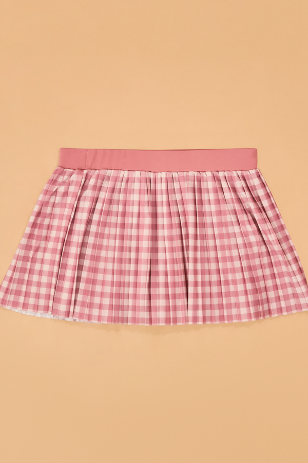 Tatum Gingham Pleated Cheer Skort Detail 2 - Altar'd State