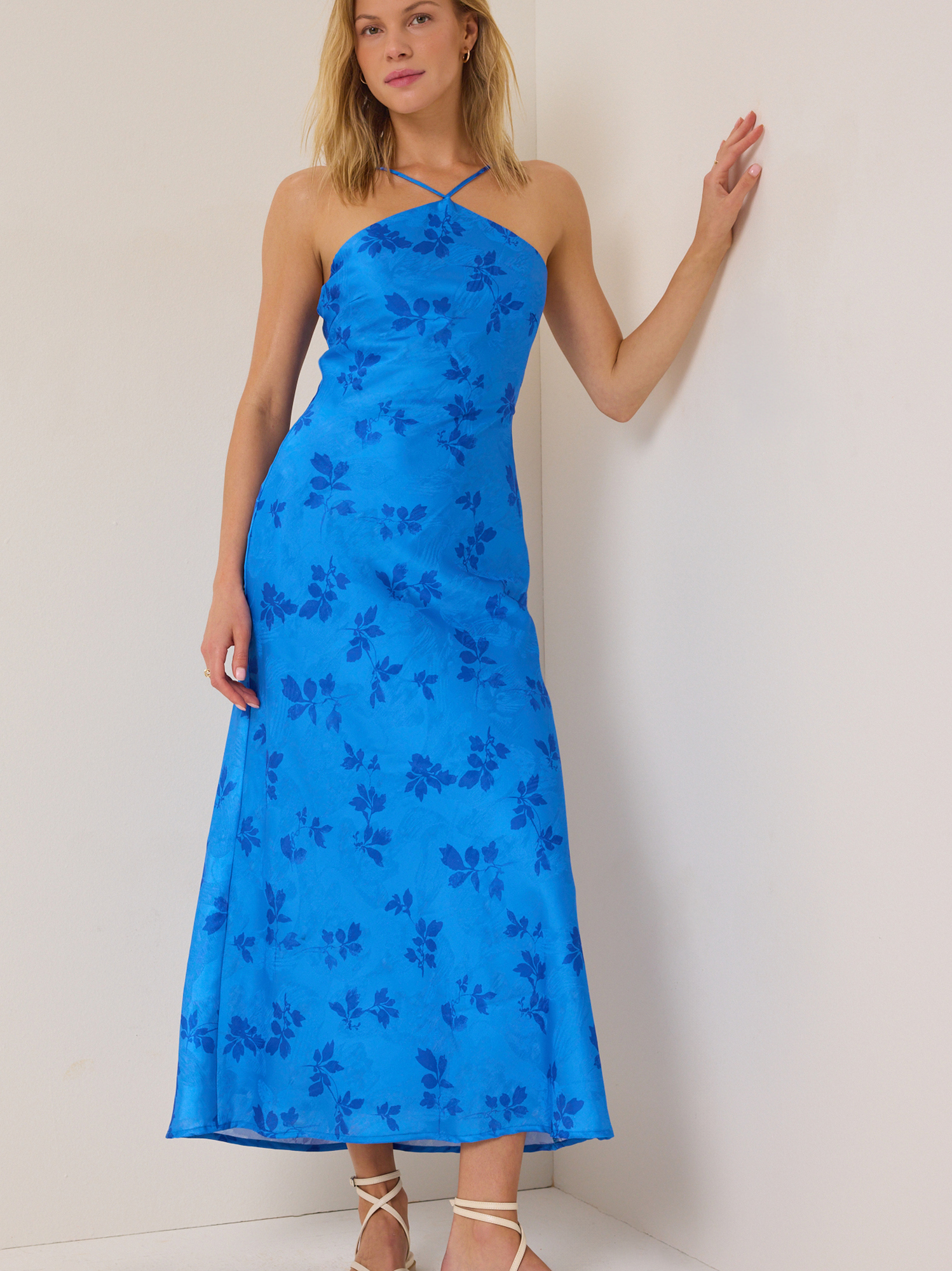 Mistie Jacquard Maxi Dress in Blue | Altar'd State