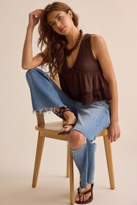 Samara Waffle V Neck Tank Detail 6 - Altar'd State