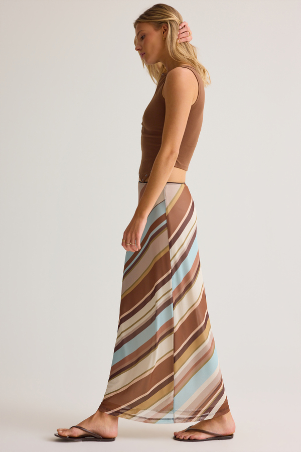 Kimber Stripe Midi Skirt Detail 5 - Altar'd State