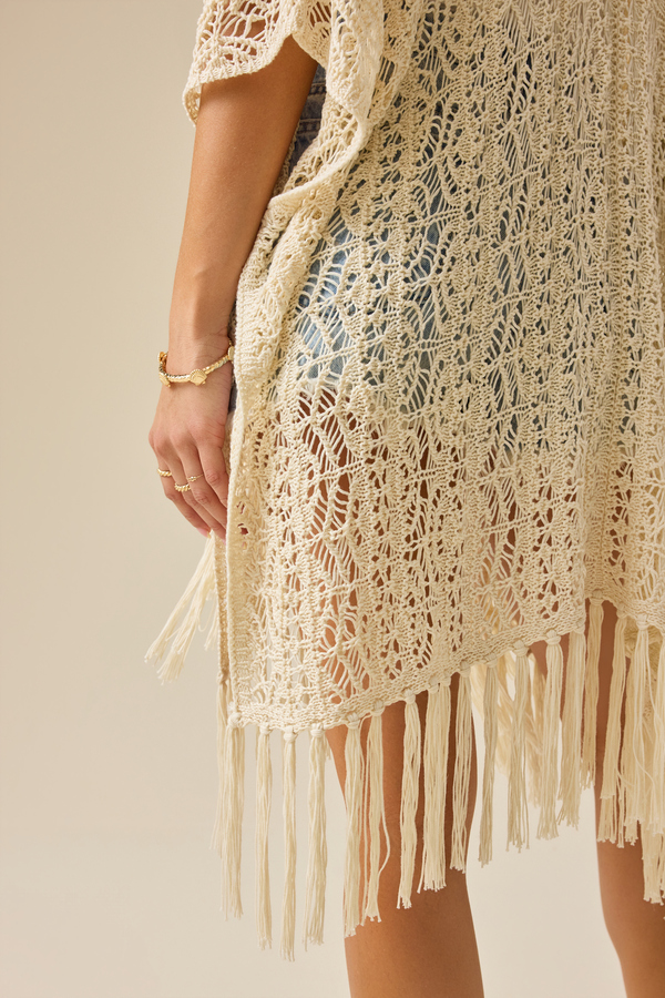 Alessia Crochet Fringe Kimono Detail 6 - Altar'd State