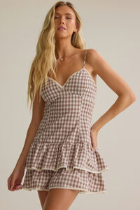 Dani Gingham Mini Dress Detail 3 - Altar'd State