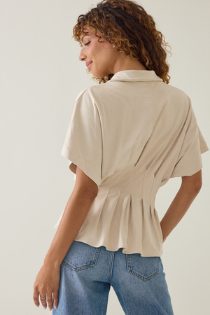 Keziah Suede Short-Sleeve Top - Altar'd State
