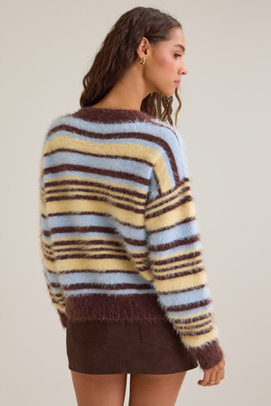 Josslyn Eyelash Stripe Sweater - Altar'd State - 