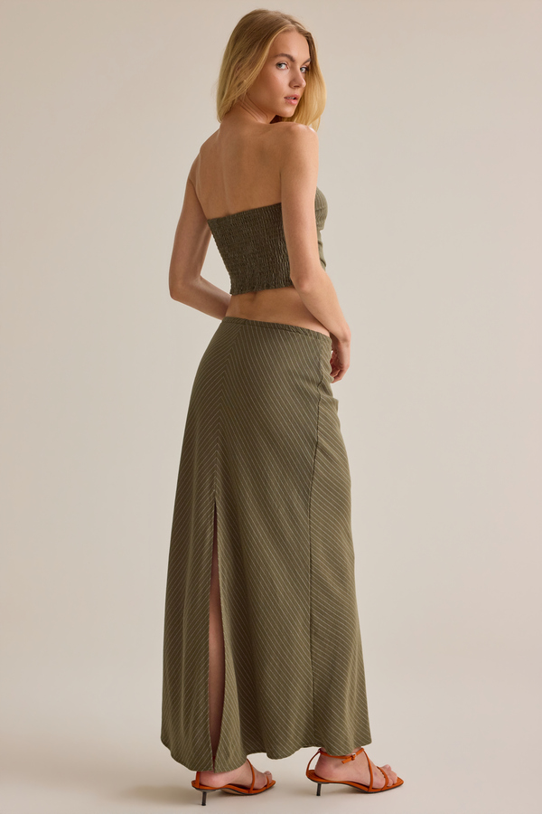 Merit Linen Stripe Tube Top Detail 4 - Altar'd State
