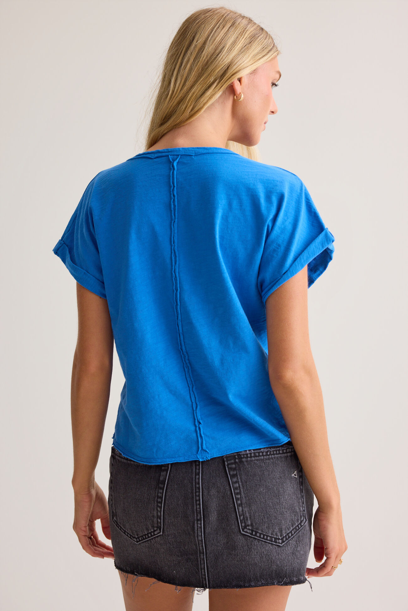 Demi Slub Roll Sleeve Tee