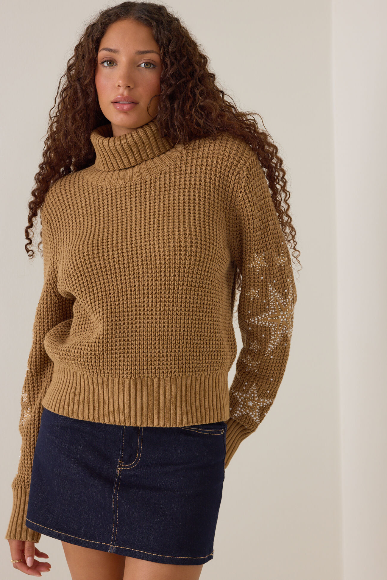 Sedona Star Sleeve Turtle Neck Sweater