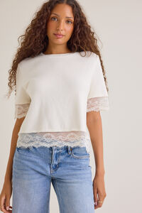 Sol Lace Trim Sweater Detail 3 - Altar'd State