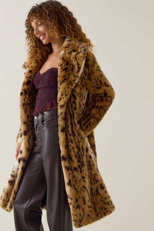 Sherah Cheetah Faux Fur Coat - Altar'd State