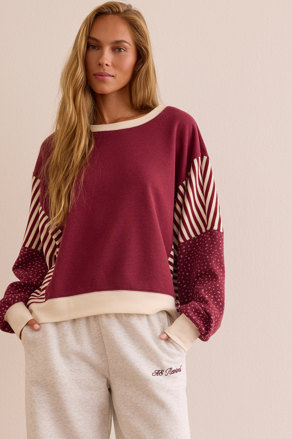 Contrast Patchwork Long Sleeve Detail 2 - Altar'd State