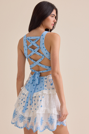 Lotis Patchwork Mini Dress - Altar'd State - 