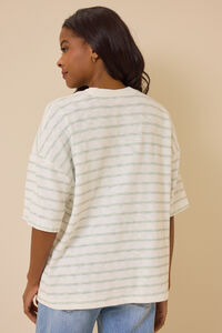 Hayden Oversized Stripe Tee Detail 4 - Altar'd State