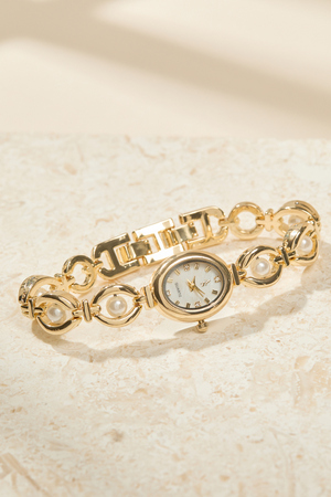 Pearl Oval Face Watch - Altar'd State - 