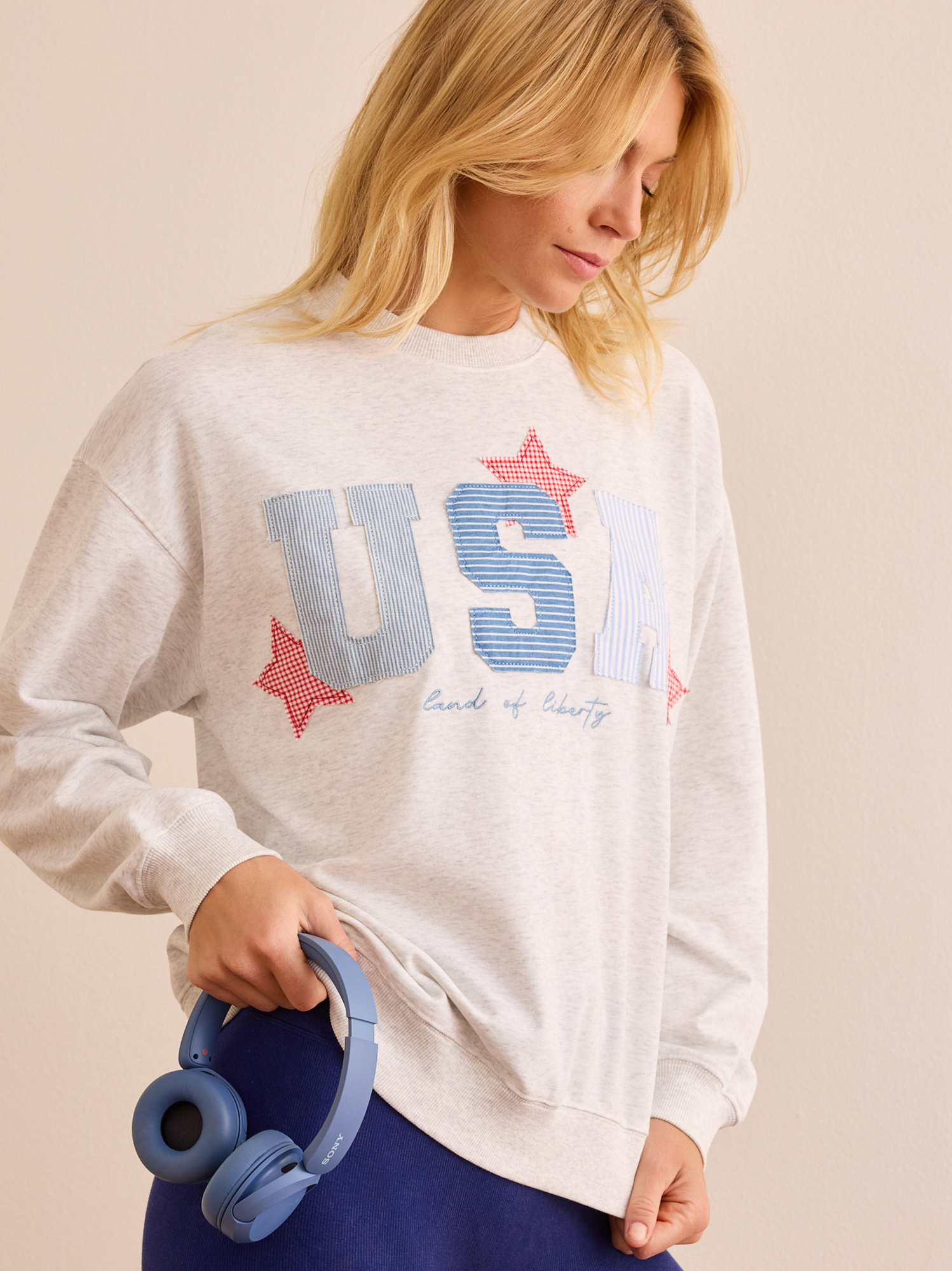 USA Patch Crew in Heather Grey | AS Revival