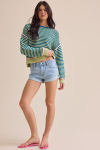 Lani Hibiscus Denim Short - Altar'd State