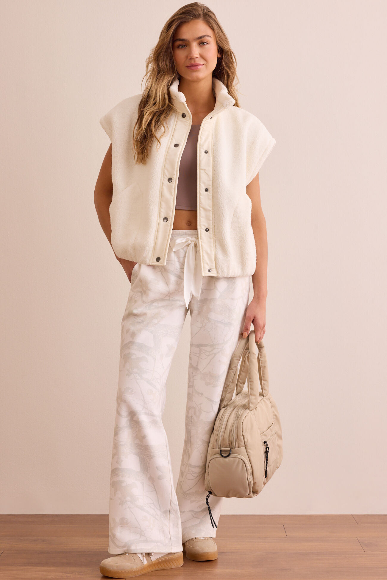 
        Full Sprint Camo Wide Leg Sweatpants in Ivory Multi | AS Revival
    