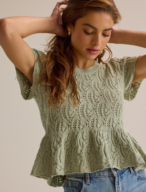Lexie Pointelle Top Detail 1 - Altar'd State